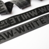 2,30m Band 25 mm Schriftzug RAW WHITE grau schwarz