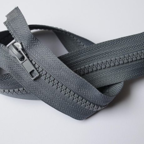Reißverschluss grau 40 cm teilbar Jacken-Reißverschluss