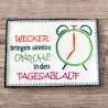 4x Stickdatei Wecker Mugrug Untersetzer und Solo ab 10x10cm