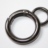 2x Rundkarabiner mit Öse schwarz-silber 28mm / 19mm Anhänger RE