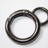 Rundkarabiner mit Öse schwarz-silber 28mm / 19mm Anhänger