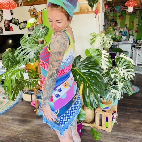 Bines Schräge Streifen Top Größe L