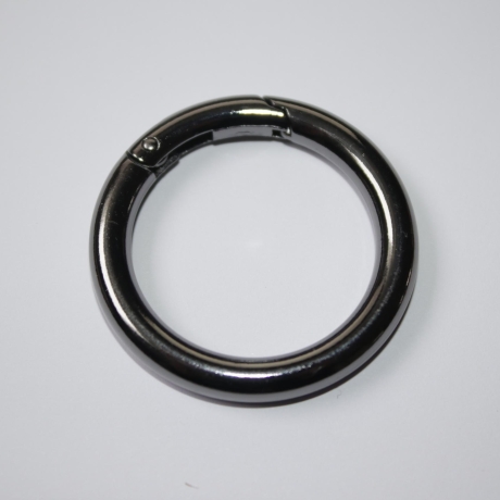 Rundkarabiner gunmetall schwarz-silber 44 mm / 32 mm Prym Ring