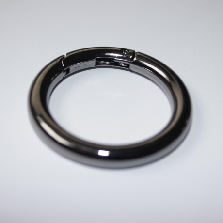 Rundkarabiner gunmetall schwarz-silber 44 mm / 32 mm Prym Ring