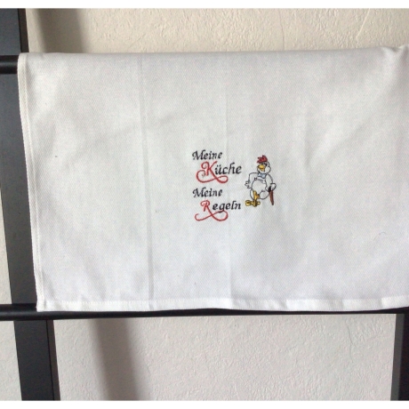Geschirrtuch mit Spruch Geschenk Einzigartig - „meine Küche…“