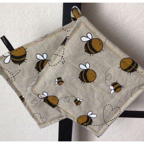 Geschirrtuch + pass.Topflappen GeschenkSet Einzigartig - Bienen