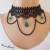 Kropfband schwarze Spitze Perlen grün Halsband Kropfkette Kette