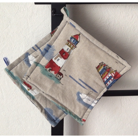 Geschirrtuch + pass.Topflappen GeschenkSet Einzigartig - maritim