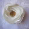 Braut Brosche Klammer Haarblüte Stoffblume Weiß Or