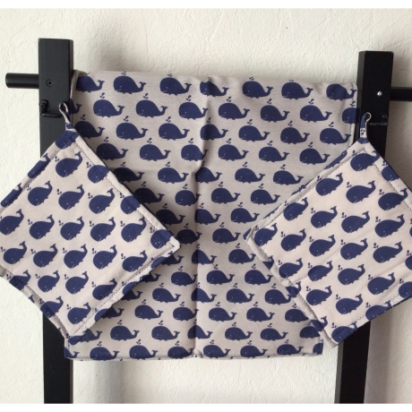 Geschirrtuch + pass.Topflappen GeschenkSet Einzigartig - Wal