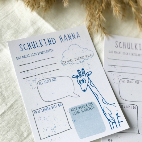 Personalisierte Gästekarte zur Einschulung, digitaler Download