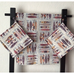 Geschirrtuch + pass.Topflappen GeschenkSet Einzigartig - Fische 