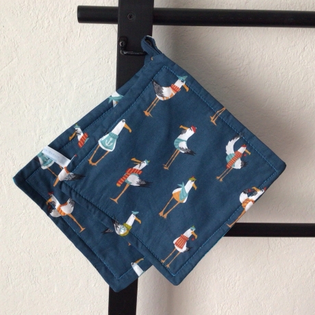 Geschirrtuch + pass.Topflappen GeschenkSet - lustige Enten 