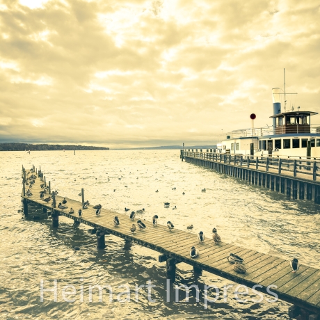 Fotografie Entensteg  FineArtDruck Vintage Look