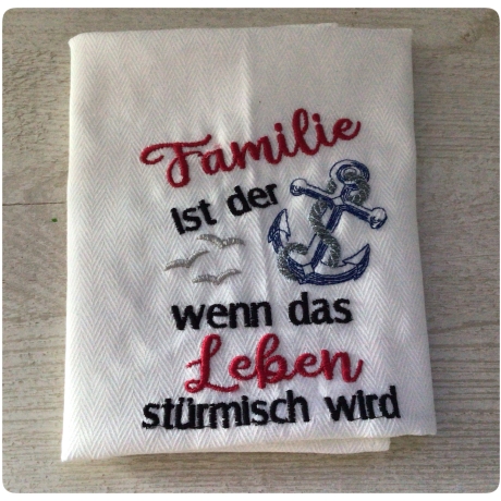 Geschirrtuch mit Spruch Geschenk Einzigartig - „Familie ist der “
