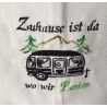 Geschirrtuch mit Spruch Camping Einzigartig - „Zuhause ist ….“