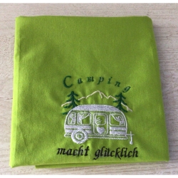 Geschirrtuch mit Spruch Camping Einzigartig - „Camping macht …“