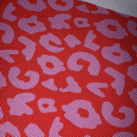 Taschenstoff Leo rot rosa Colorful wasserabweisend