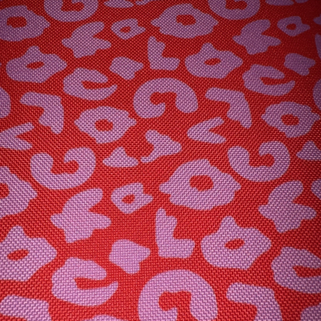 Taschenstoff Leo rot rosa Colorful wasserabweisend