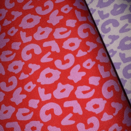 Taschenstoff Leo rot rosa Colorful wasserabweisend