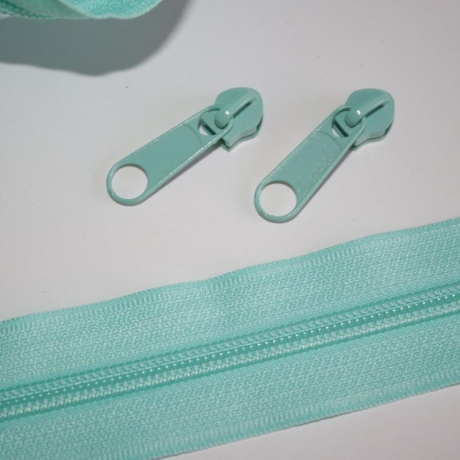 Reißverschluss aqua türkis hell & 4 St. Zipper 5 mm Schiene