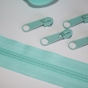 Reißverschluss aqua türkis hell & 4 St. Zipper 5 mm Schiene