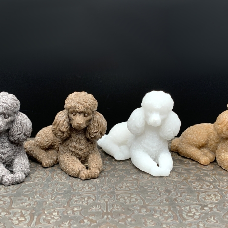 Pudel Pärchen 2er-Set, handgefertigt aus Sand und Harz