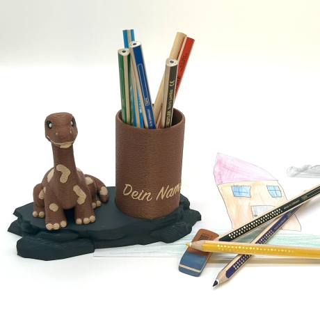 Stiftehalter Einschulung personalisiert Tiermotiv, Stifthalter