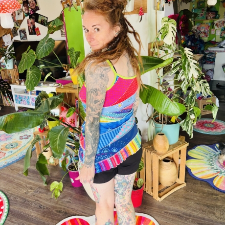 Bines Schräge Streifen Top Größe L