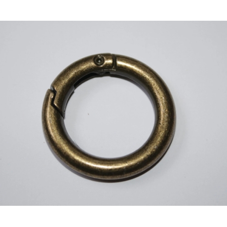 2x Rundkarabiner altmessing 36 / 25mm Schlüsselring Taschenring