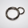 Rundkarabiner mit Öse silber 28mm / 18mm Schlüsselring