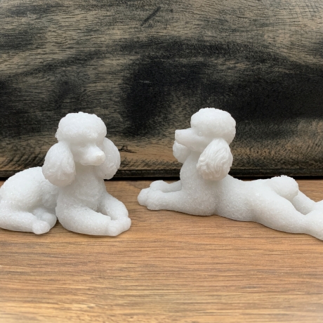 Pudel Pärchen 2er-Set, handgefertigt aus Sand und Harz