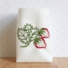 Erdbeeren Stickdatei Solo Schild und Mugrug mit Text oder Blanko