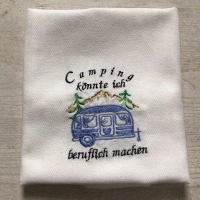 Geschirrtuch mit Spruch Camping Einzigartig - „Camping könnte..…“