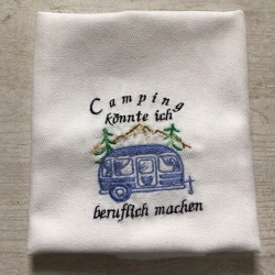 Geschirrtuch mit Spruch Camping Einzigartig - „Camping könnte..…“