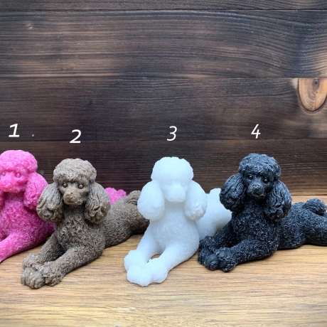 Pudel Pärchen 2er-Set, handgefertigt aus Sand und Harz