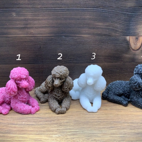 Pudel Pärchen 2er-Set, handgefertigt aus Sand und Harz