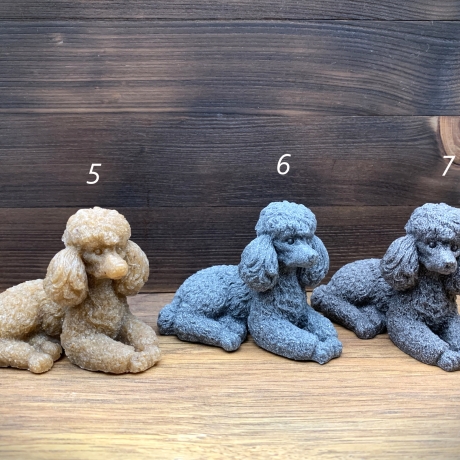 Pudel Pärchen 2er-Set, handgefertigt aus Sand und Harz