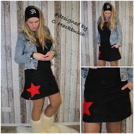 Rock A- Form Stern schwarzer Rock Goa 