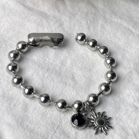 Armband Edelstahl silber Sonne massiv wasserfest 