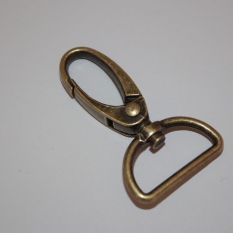 2x Karabinerhaken 25 mm altmessing 