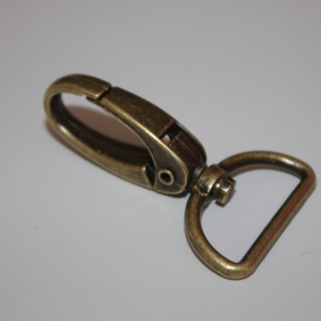 2x Karabinerhaken 25 mm altmessing 