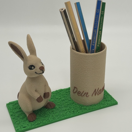 Osterhase Figur aus PLA – Osterdeko Hase stehend