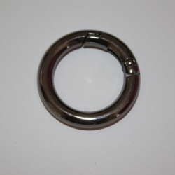 2x Rundkarabiner schwarz-silber 37mm / 25mm O-Karabiner LE