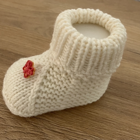 Handgestrickte Baby-Schuhe / Booties Gr. 50/56