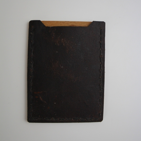 #1 Holzportmonnaie Sperrholz Leder braun (Wallet Plywood Leather)