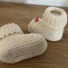 Handgestrickte Baby-Schuhe / Booties Gr. 50/56