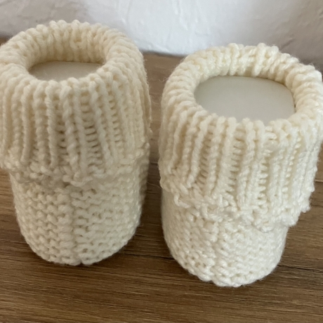 Handgestrickte Baby-Schuhe / Booties Gr. 50/56