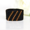 Miyuki-Delica-Glasperlen-Bandring in Schwarz und Gold-Topas