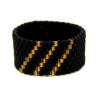 Miyuki-Delica-Glasperlen-Bandring in Schwarz und Gold-Topas